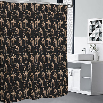 Halloween Mummy Pattern Print Premium Shower Curtain
