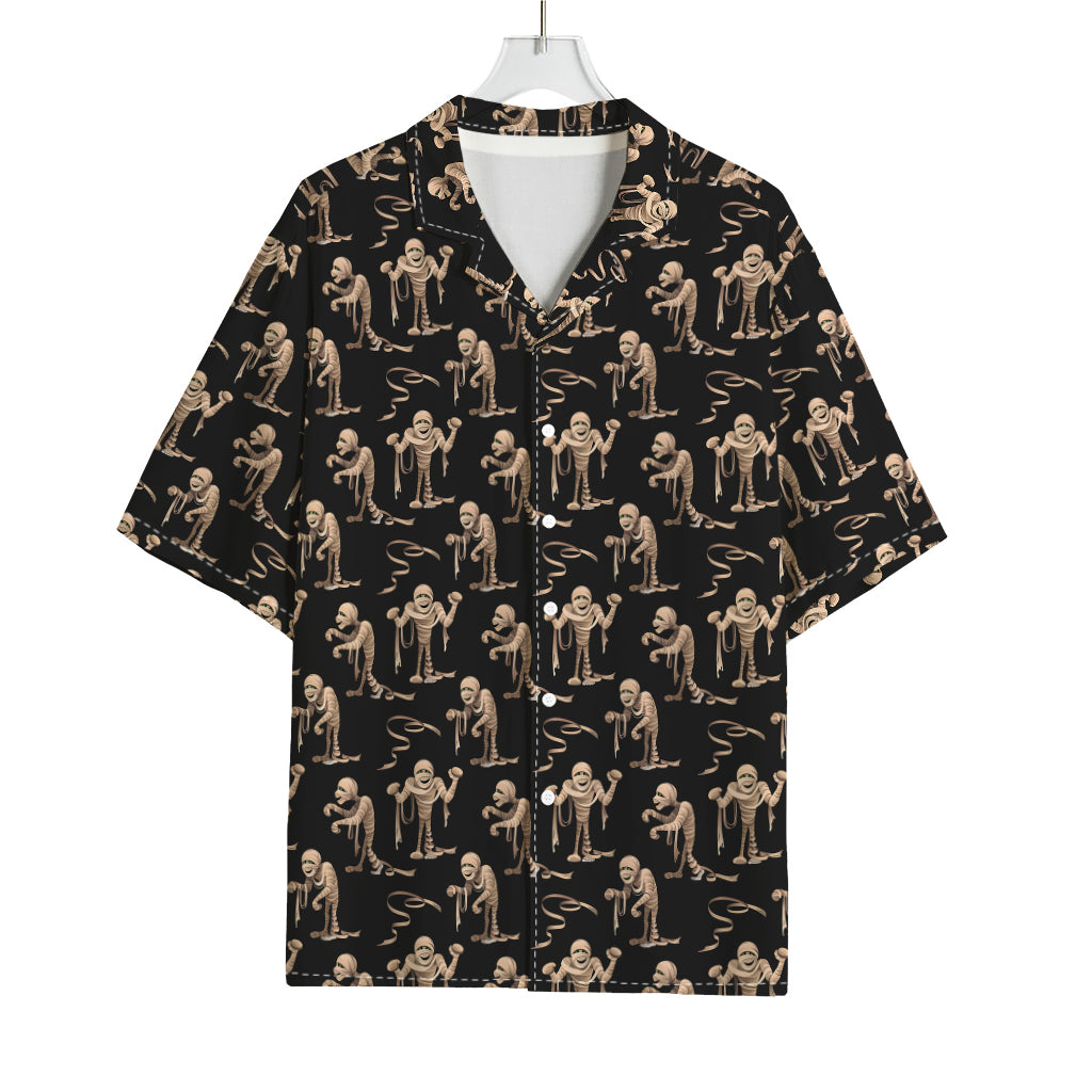 Halloween Mummy Pattern Print Rayon Hawaiian Shirt