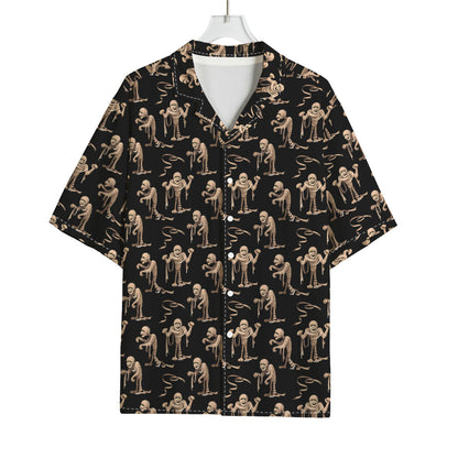 Halloween Mummy Pattern Print Rayon Hawaiian Shirt