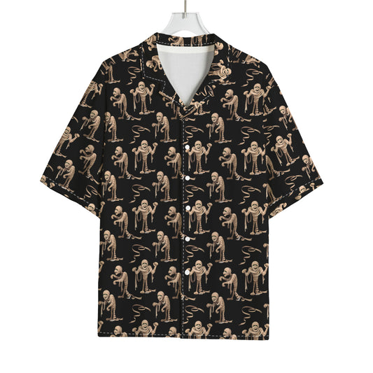 Halloween Mummy Pattern Print Rayon Hawaiian Shirt