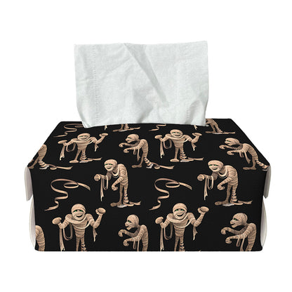 Halloween Mummy Pattern Print Rectangle Tissue Box Cover