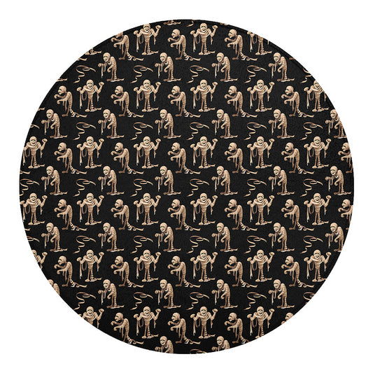 Halloween Mummy Pattern Print Round Blanket