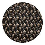 Halloween Mummy Pattern Print Round Blanket