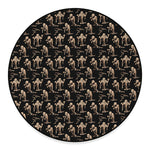 Halloween Mummy Pattern Print Round Floor Mat