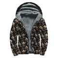 Halloween Mummy Pattern Print Sherpa Lined Zip Up Hoodie
