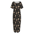 Halloween Mummy Pattern Print Short Sleeve Long Nightdress