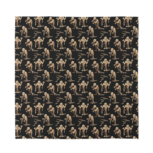 Halloween Mummy Pattern Print Silk Bandana