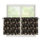 Halloween Mummy Pattern Print Tier Curtains