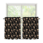 Halloween Mummy Pattern Print Tier Curtains