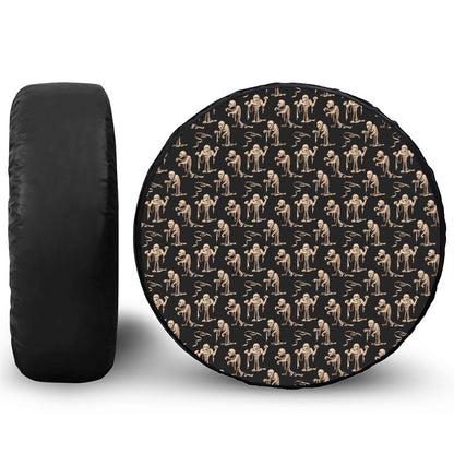 Halloween Mummy Pattern Print Tire Cover