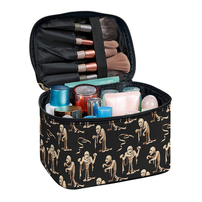 Halloween Mummy Pattern Print Travel Makeup Bag
