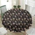 Halloween Mummy Pattern Print Waterproof Round Tablecloth