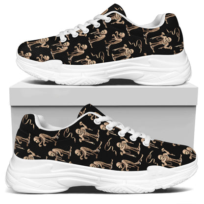 Halloween Mummy Pattern Print White Chunky Shoes
