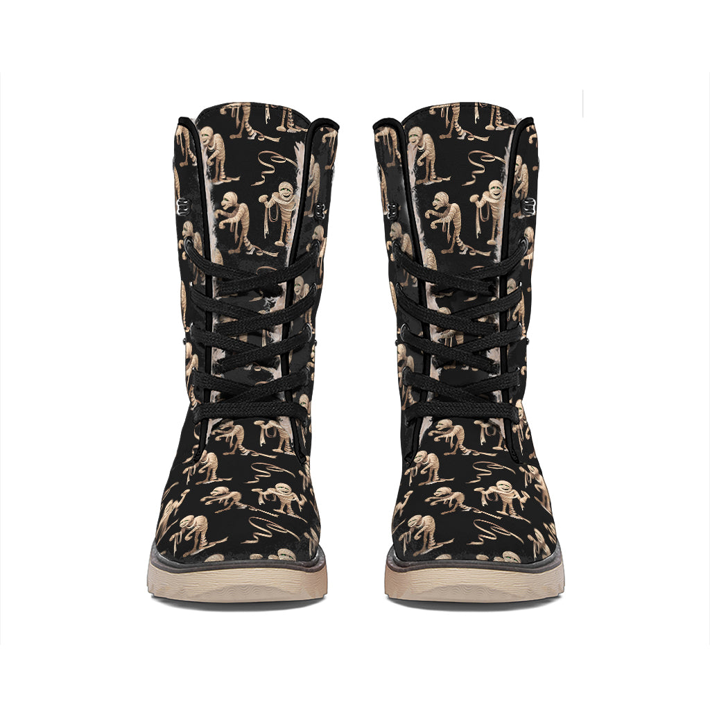 Halloween Mummy Pattern Print Winter Boots