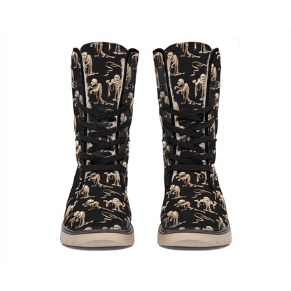 Halloween Mummy Pattern Print Winter Boots