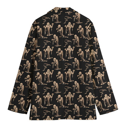 Halloween Mummy Pattern Print Women's Blazer