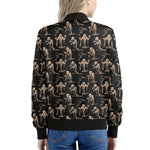 Halloween Mummy Pattern Print Women's Bomber Jacket