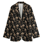 Halloween Mummy Pattern Print Women's Cotton Blazer