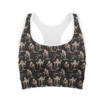 Halloween Mummy Pattern Print Women's Sports Bra