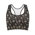 Halloween Mummy Pattern Print Women's Sports Bra