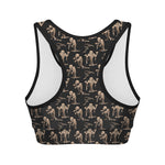 Halloween Mummy Pattern Print Women's Sports Bra