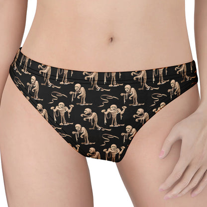 Halloween Mummy Pattern Print Women's Thong