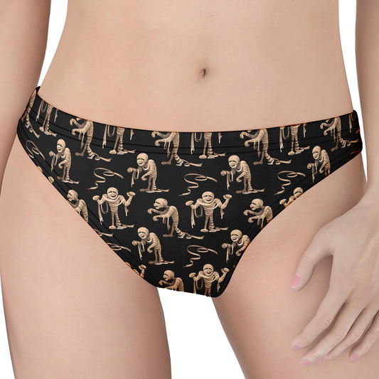 Halloween Mummy Pattern Print Women's Thong