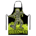 Halloween Mummy Print Bib Apron With Pocket