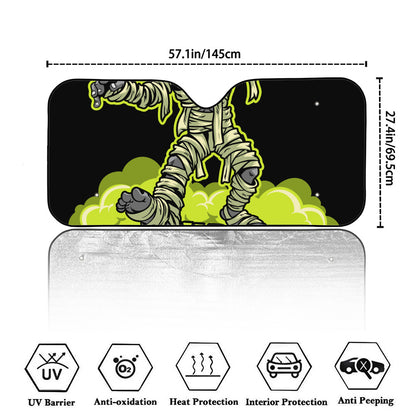 Halloween Mummy Print Car Windshield Sun Shade