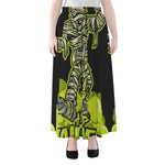 Halloween Mummy Print Chiffon Maxi Skirt