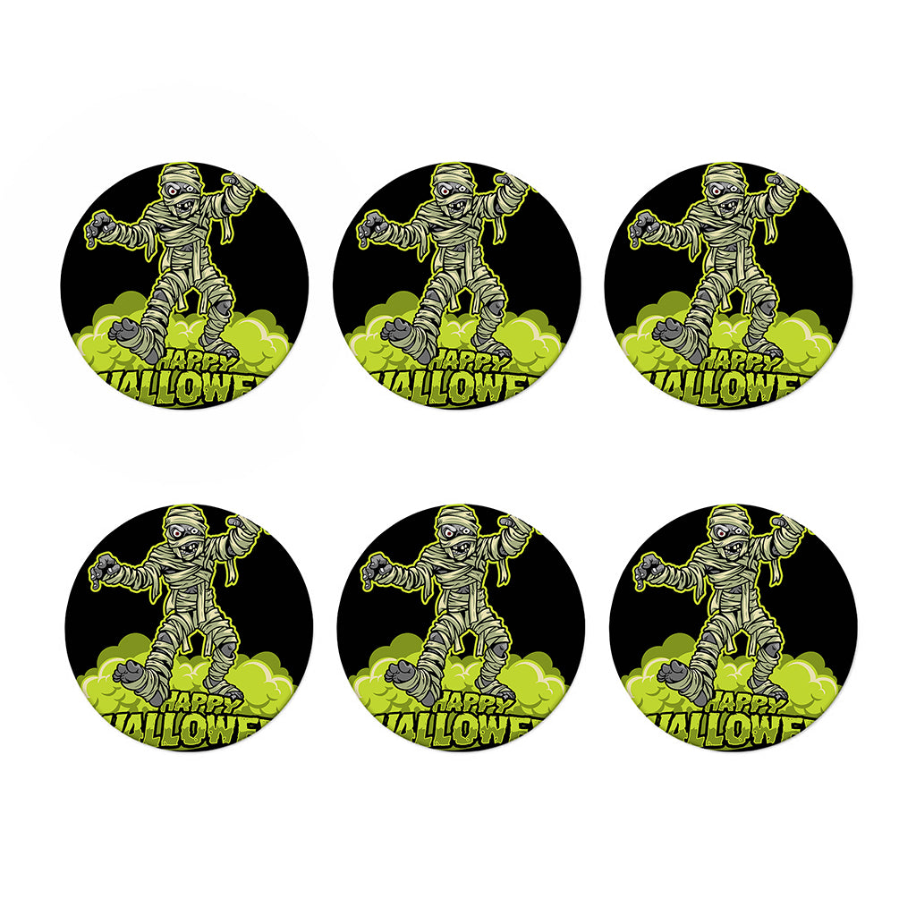 Halloween Mummy Print Coaster Set