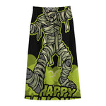 Halloween Mummy Print Cotton Front Slit Maxi Skirt