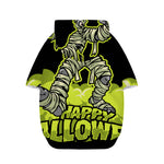 Halloween Mummy Print Dog Zip Up Hoodie