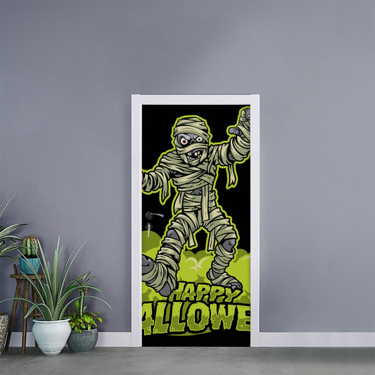 Halloween Mummy Print Door Sticker