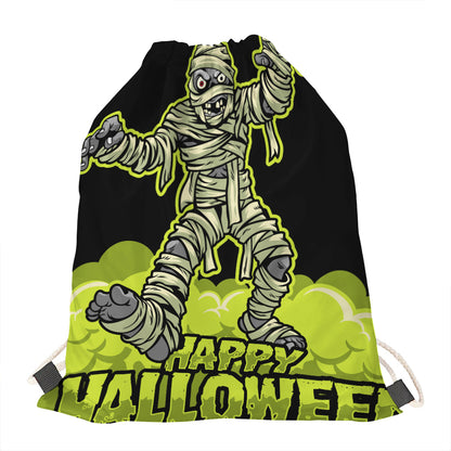Halloween Mummy Print Drawstring Bag