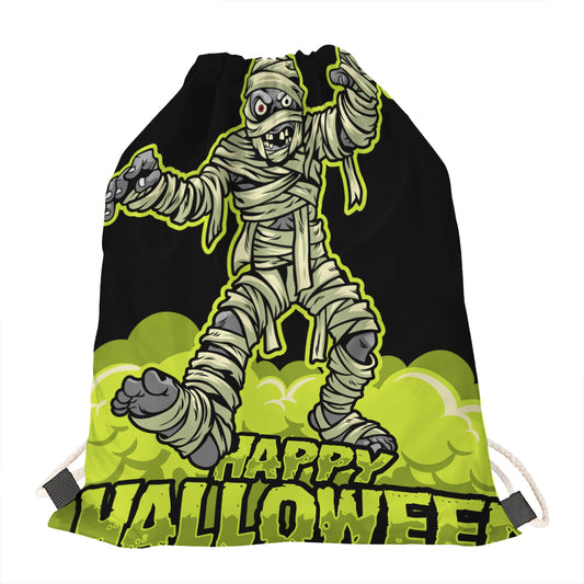 Halloween Mummy Print Drawstring Bag