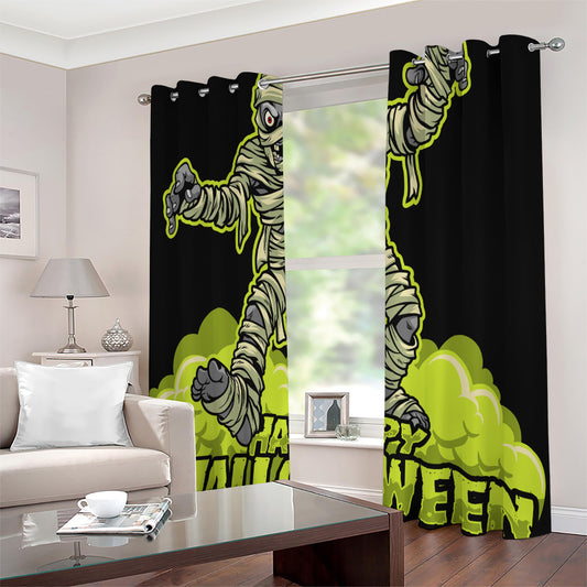 Halloween Mummy Print Extra Wide Grommet Curtains