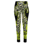 Halloween Mummy Print High-Waisted Pocket Leggings