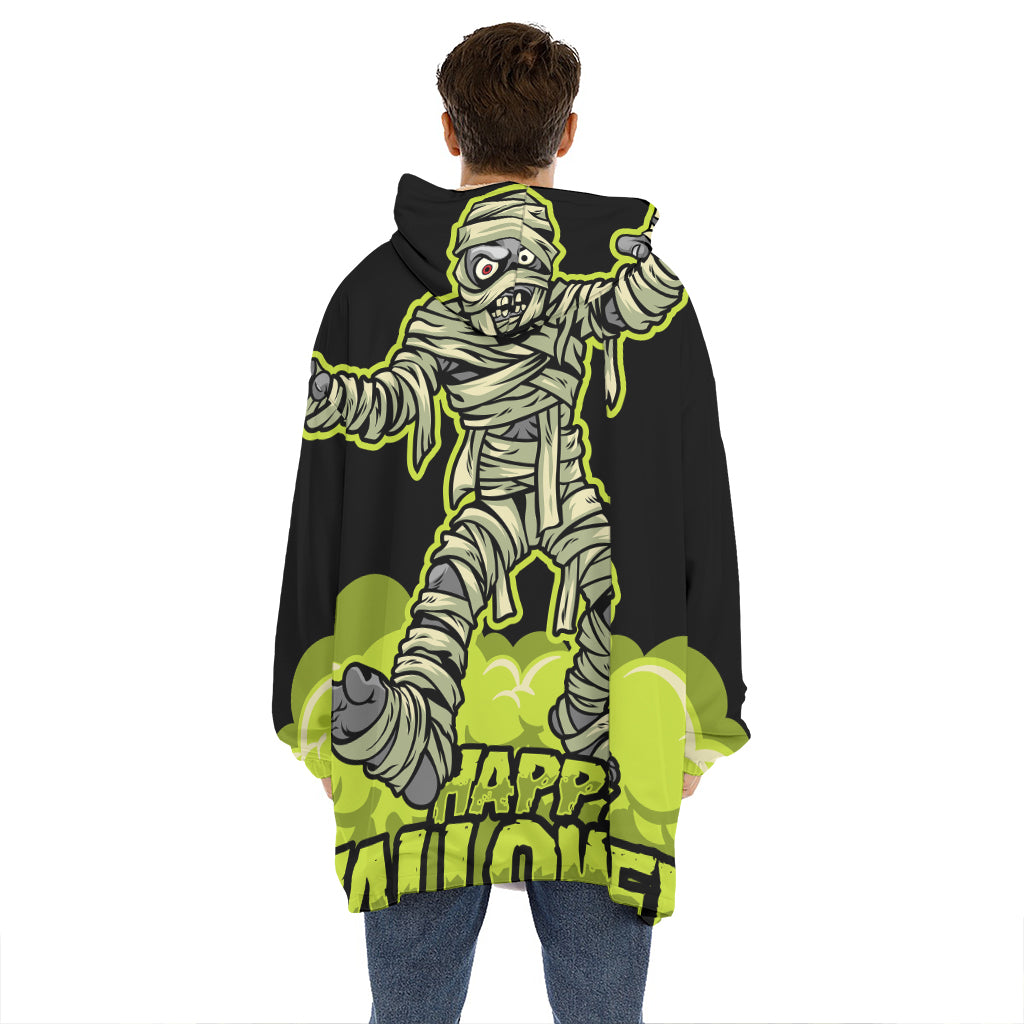 Halloween Mummy Print Hoodie Blanket
