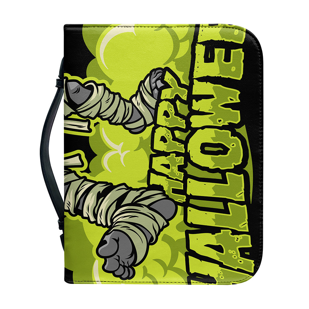 Halloween Mummy Print Leather Bible Cover