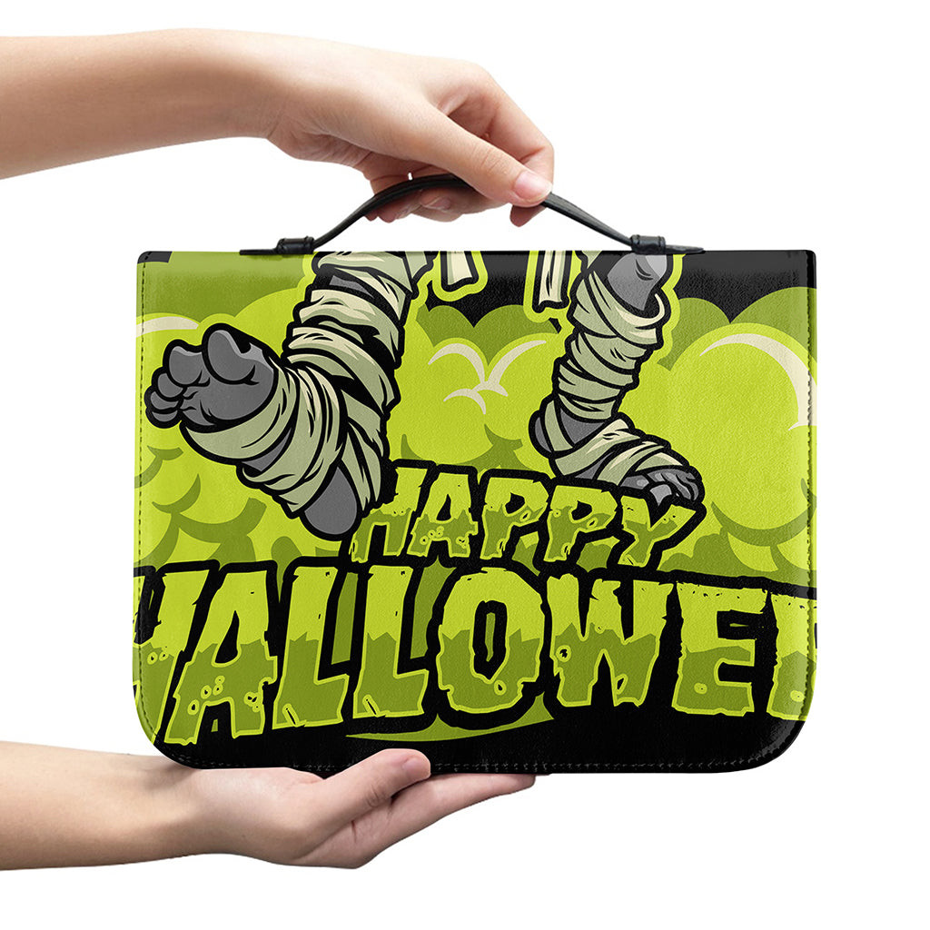 Halloween Mummy Print Leather Bible Cover