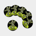 Halloween Mummy Print Leather Coaster Set