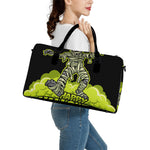 Halloween Mummy Print Leather Duffle Bag