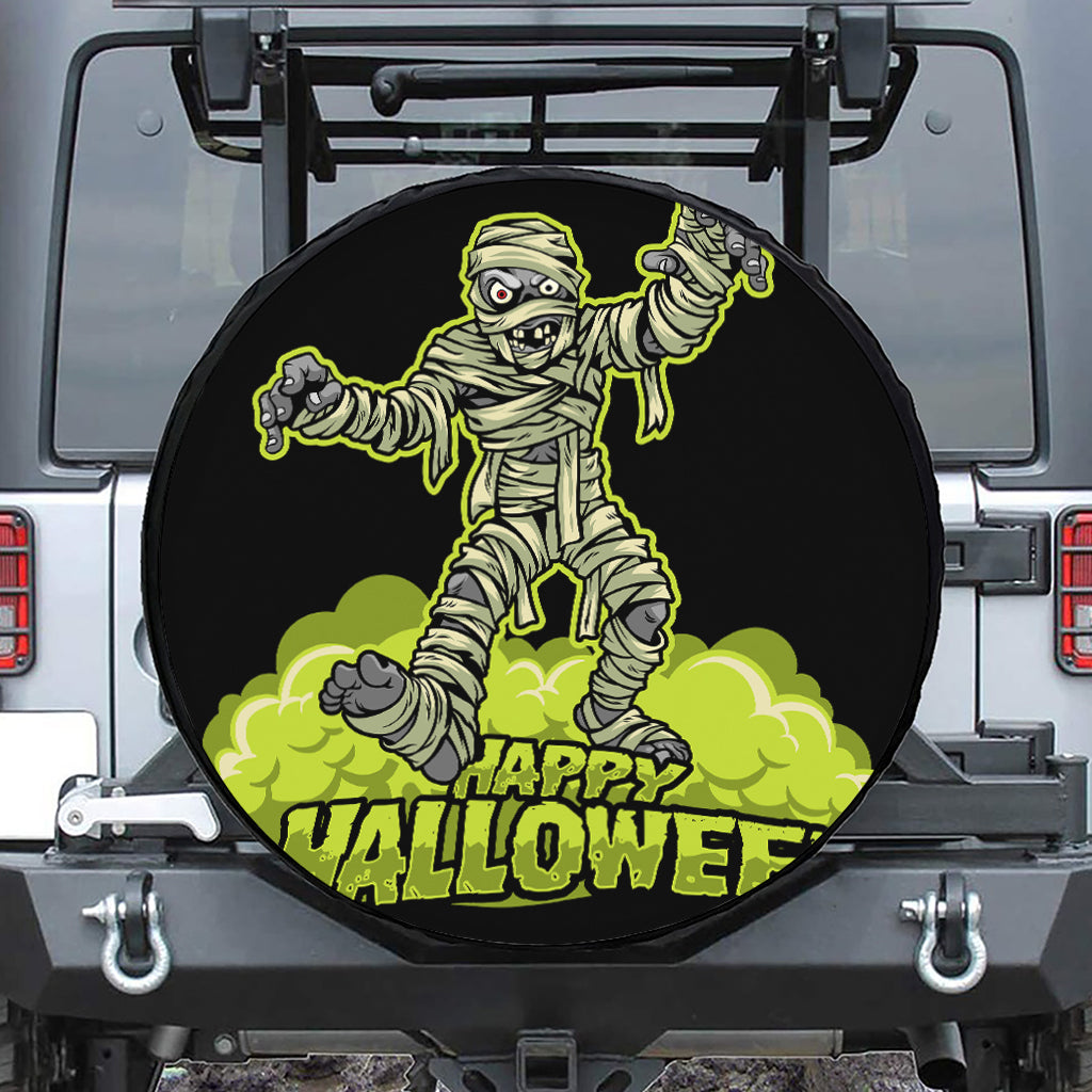 Halloween Mummy Print Leather Spare Tire Cover