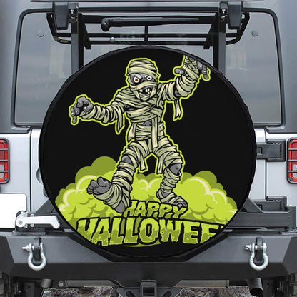 Halloween Mummy Print Leather Spare Tire Cover