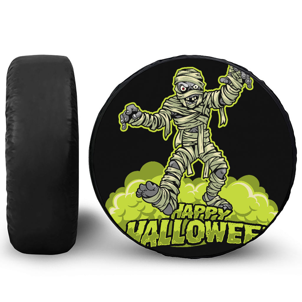 Halloween Mummy Print Leather Spare Tire Cover