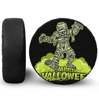 Halloween Mummy Print Leather Spare Tire Cover