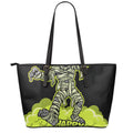 Halloween Mummy Print Leather Tote Bag With Zipper