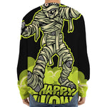 Halloween Mummy Print Long Sleeve Baseball Jersey