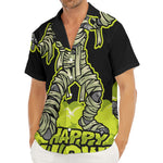Halloween Mummy Print Men's Deep V-Neck Shirt
